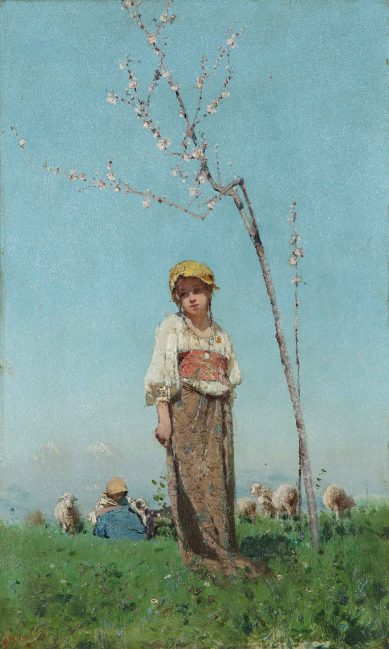 Young shepherdess - Francesco Paolo Michetti