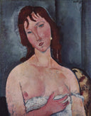 Young woman by Amedeo Modigliani — hand-painted portrait oil painting reproduction on canvas