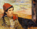 Young woman at the window by Paul Gauguin — male oil painting wall art, Post Impressionism