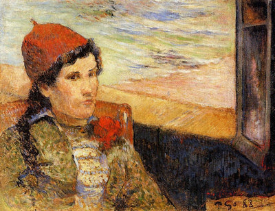 Young woman at the window in study