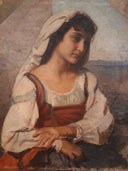 Young woman from Ciociaria by Angelo Visconti — female oil painting wall art, Romanticism