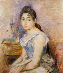 Young Woman in a Blue Blouse by Berthe Morisot — hand-painted portrait oil painting reproduction on canvas