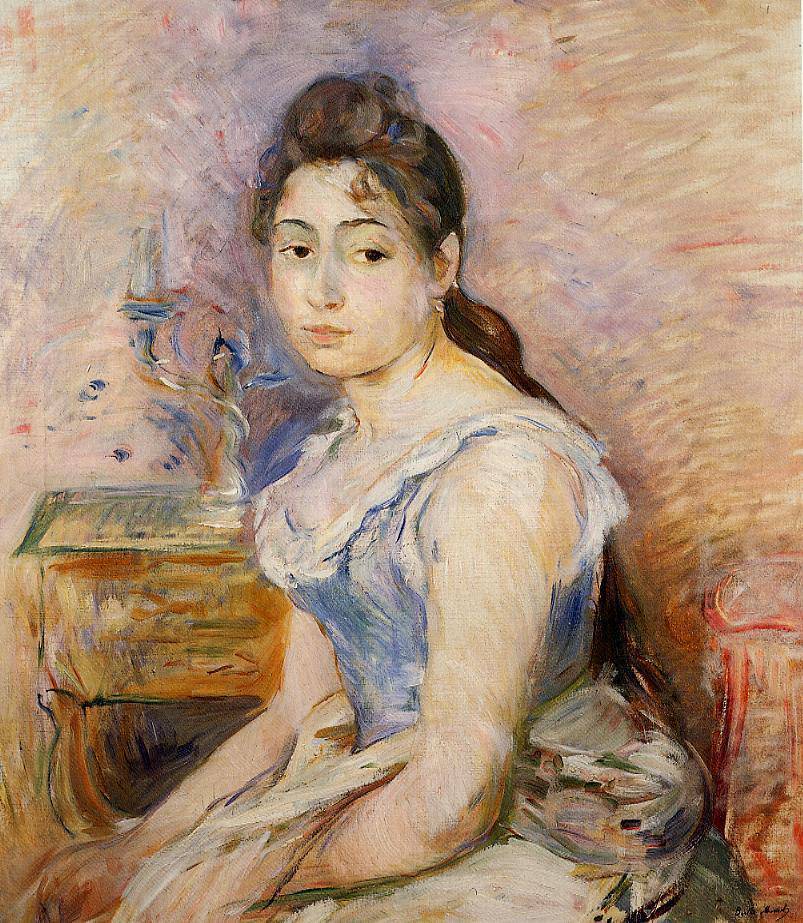 Young Woman in a Blue Blouse - Berthe Morisot