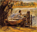 Young Woman in a Boat (Lise Trehot) by Pierre-Auguste Renoir — hand-painted landscape oil painting reproduction on canvas