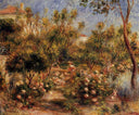Young Woman in a Garden Cagnes by Pierre-Auguste Renoir — hand-painted botanical oil painting reproduction on canvas