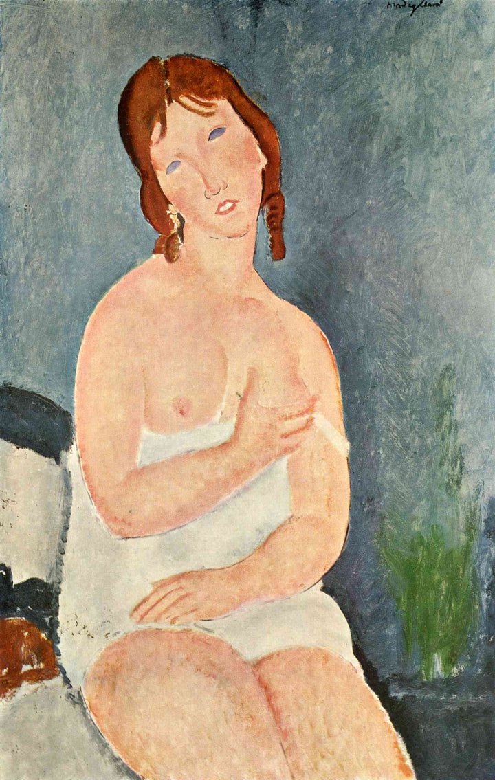 Young Woman in a Shirt (The Little Milkmaid) by Amedeo Modigliani — hand-painted portrait oil painting reproduction on canvas