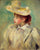 Young Woman in a Straw Hat in master bedroom