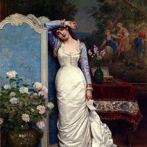 Young Woman In An Interior by Auguste Toulmouche — Oil Painting Reproduction