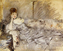 Young Woman in Grey Reclining by Berthe Morisot — hand-painted portrait oil painting reproduction on canvas