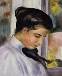 Young Woman in Profile by Pierre-Auguste Renoir — hand-painted portrait oil painting reproduction on canvas