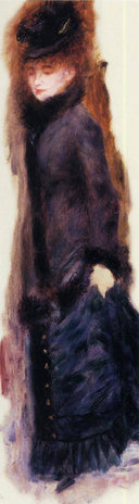 Young Woman Lifting Her Skirt by Pierre-Auguste Renoir, female oil painting wall art, Impressionism