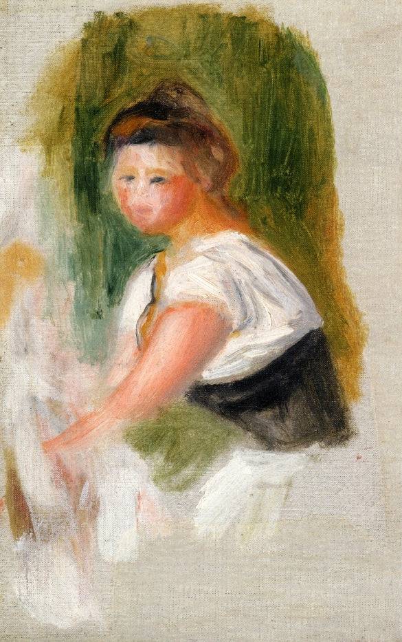 Young Woman by Pierre-Auguste Renoir — hand-painted portrait oil painting reproduction on canvas