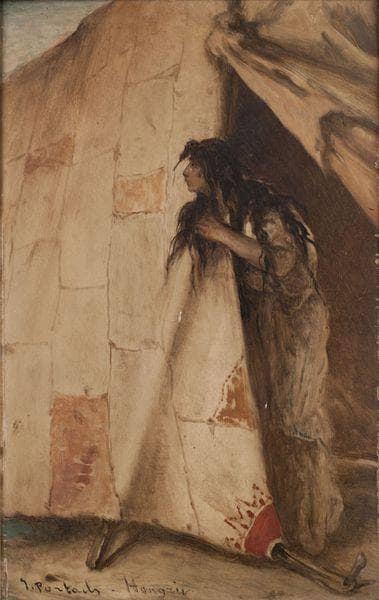 Young Woman Under a Tent in hallway