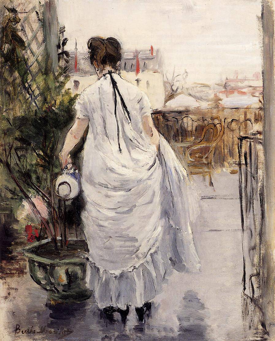 Young Woman Watering a Shrub - Berthe Morisot