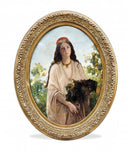 Young woman with basket of grapes by Gerolamo Induno — hand-painted portrait oil painting reproduction on canvas