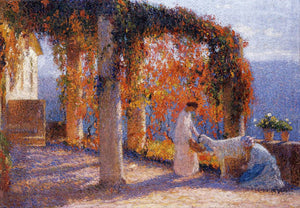 Young Women in Terrace - Henri Martin