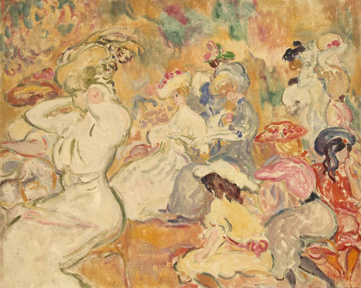 Young Women in the Garden by Louis Valtat — hand-painted abstract oil painting reproduction on canvas