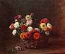 Zinnias by Henri Fantin-Latour — flower oil painting wall art, Realism