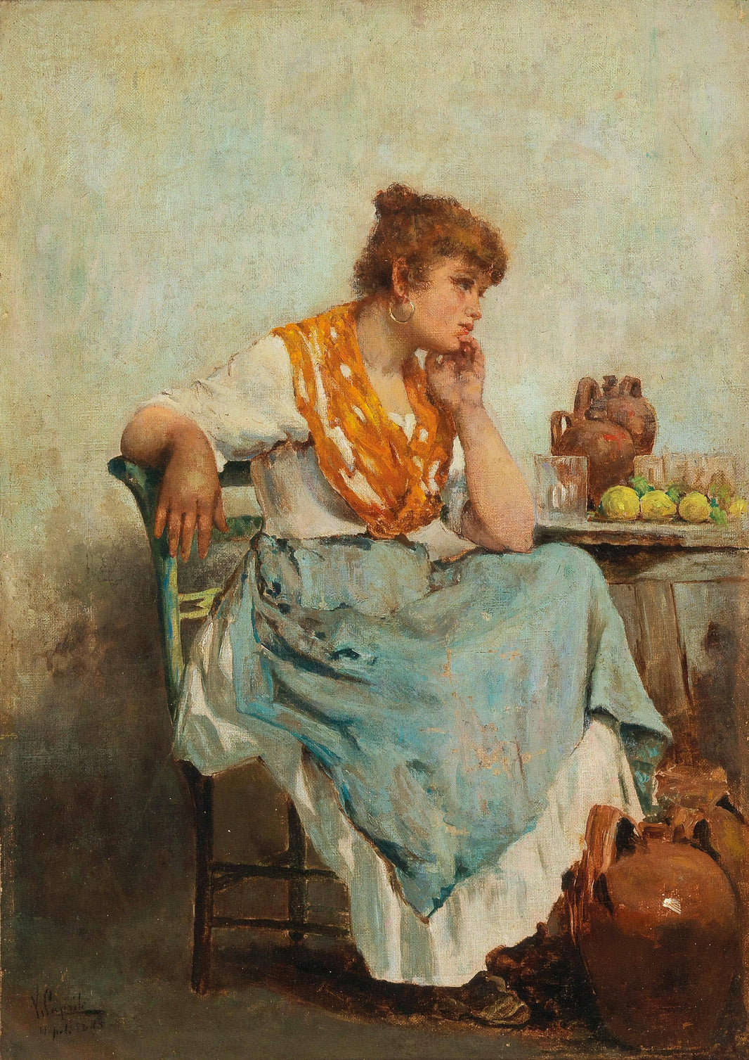 Zurfegna water by Vincenzo Caprile — hand-painted portrait oil painting reproduction on canvas